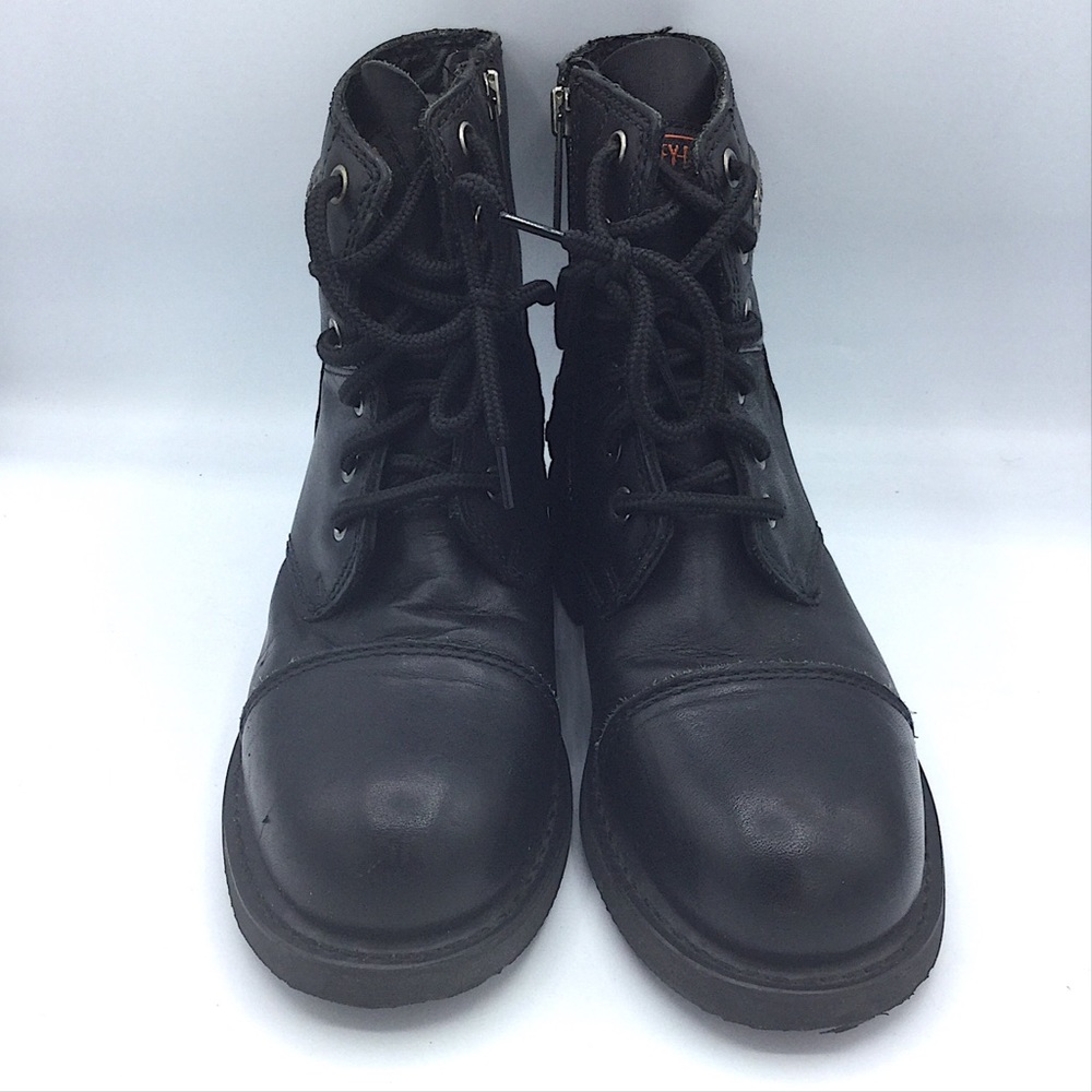 Harley Davidson Black Leather Riding Combat Boots - Picture 2 of 8